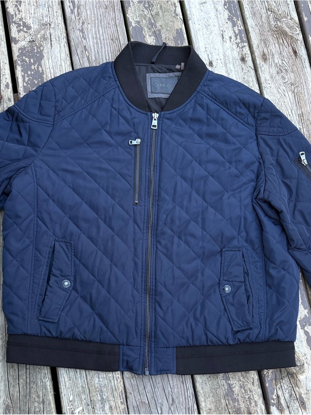 Calvin Klein Men’s Navy Quilted Bomber Jacket size XXL
